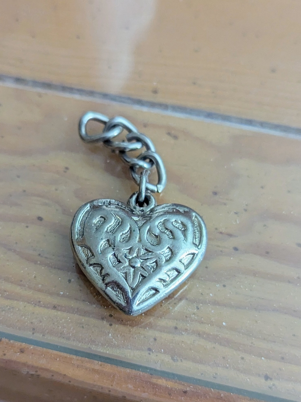 Heart-Shaped Silver-Tone Charm Pendant for Women